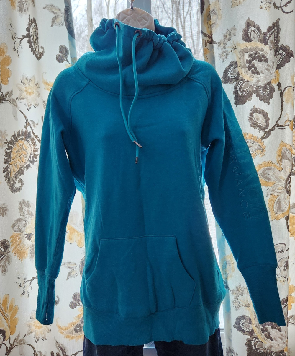 Calvin Klein Sweatshirt Women's Size Medium Pullover Blue/Green Funnel Neck